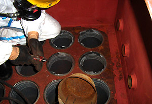 既存のろ布取り外し